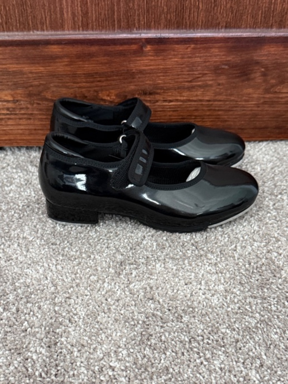 Black Patent Dance Tap Shoes for Kids